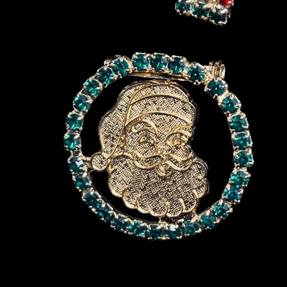 Lot of 5 Vintage Gold Tone Christmas Brooches/Pins (4774) - Picture 5 of 7